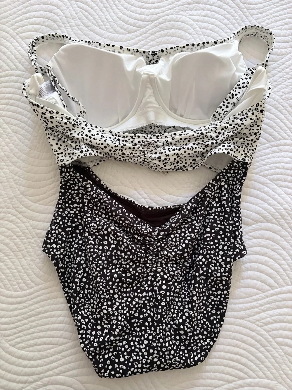 Coco Reef Black and White Leopard Print One-Piece Swimsuit - Picture 2 of 3